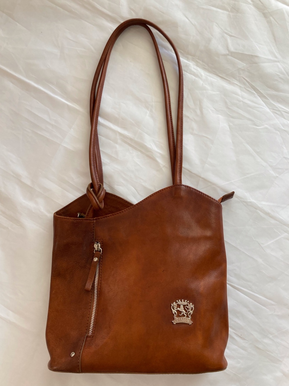 PRATESI FIRENZE Consuma Genuine Italian Leather Convertible Tote/Backpack Bag
